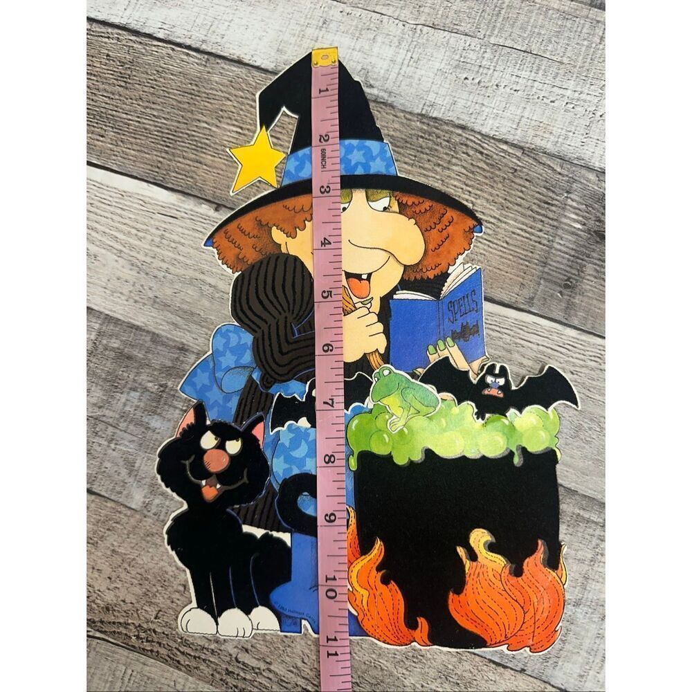 VTG 1982 Witch Black Cat Spooky Forest Wall Decor Die Cut Decoration Hallmark - Picture 3 of 4